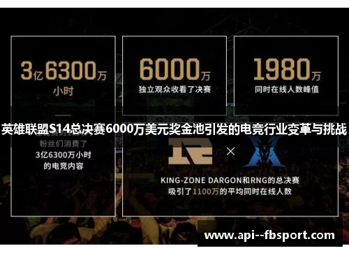 英雄联盟S14总决赛6000万美元奖金池引发的电竞行业变革与挑战